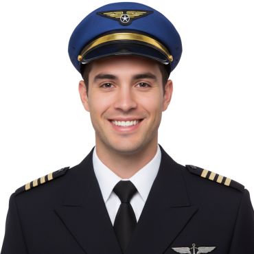 Casquette de pilote d’avion avec insigne ailé et visière dorée | jourdefete.com