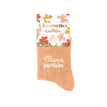 Chaussettes à paillettes fête des grands-mères Mamie parfaite | jourdefete.com Chaussettes à paillettes fête des grands-mères Mamie parfaite | jourdefete.com