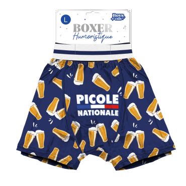 Boxer humoristique bleu "Picole Nationale" à motif verres de bière pour homme | jourdefete.com Boxer humoristique bleu "Picole Nationale" à motif verres de bière pour homme | jourdefete.com