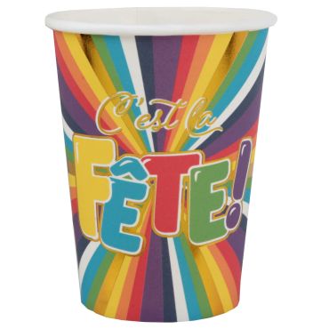 10 gobelets en carton de la collection c'est la fête