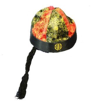 chapeau chinois avec tresse pour adulte | jourdefete.com
