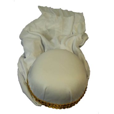 coiffe de cheik blanche et dorée pour adulte | jourdefete.com coiffe de cheik blanche et dorée pour adulte | jourdefete.com