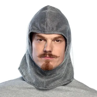 Homme avec cagoule effet cotte de mailles façon chevalier médiéval | jourdefete.com