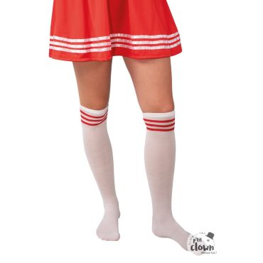 Chaussettes blanc et rouge pour costume de pom-pom girl | jourdefete.com Chaussettes blanc et rouge pour costume de pom-pom girl | jourdefete.com