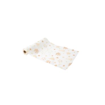 Chemin de table Merveilleux Noël Pure Christmas Mousseline Blanche Or et Paillettes 28cm x 3m Chemin de table Merveilleux Noël Pure Christmas Mousseline Blanche Or et Paillettes 28cm x 3m