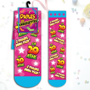Chaussettes "La 20aine J'Prends Mon Pied !" - Rose Chaussettes "La 20aine J'Prends Mon Pied !" - Rose