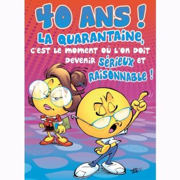 Carte d'Anniversaire Maxi Format avec Enveloppe - 40 ans Carte d'Anniversaire Maxi Format avec Enveloppe - 40 ans