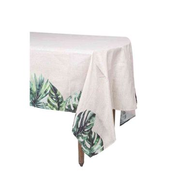 Nappe tissu effet cannage et feuillage tropical vert 140x240 cm | jourdefete.com Nappe tissu effet cannage et feuillage tropical vert 140x240 cm | jourdefete.com