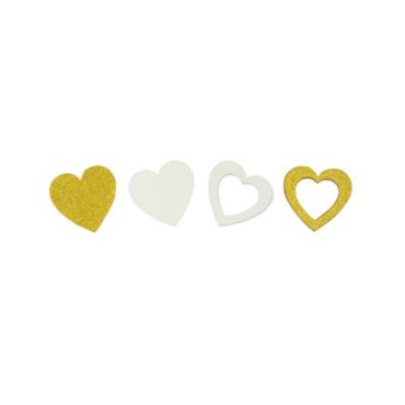 12 Confettis en forme de Cœur en Bois - Or Métallisé et Blanc | jourdefete.com 12 Confettis en forme de Cœur en Bois - Or Métallisé et Blanc | jourdefete.com