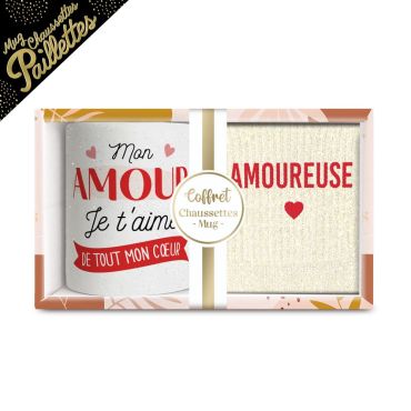 Un coffret composé d'un mug et d'une paire de chaussettes pour votre amoureuse | jourdefete.com Un coffret composé d'un mug et d'une paire de chaussettes pour votre amoureuse | jourdefete.com