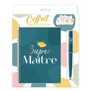 Coffret Carnet de Notes et Stylo - Super Maître | jourdefete.com Coffret Carnet de Notes et Stylo - Super Maître | jourdefete.com
