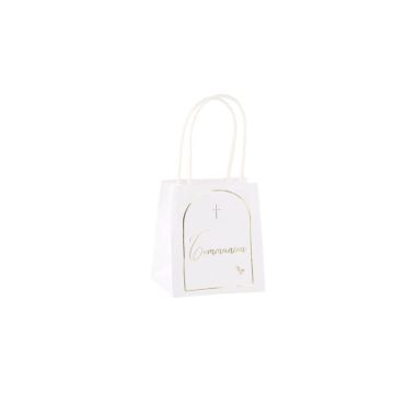 6 Sacs Cadeaux - Collection Communion Pureté Blanc et Or 6 Sacs Cadeaux - Collection Communion Pureté Blanc et Or