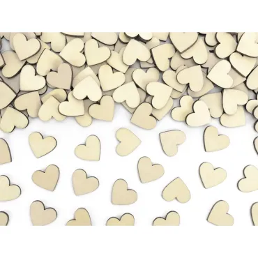Confettis cœur en bois pour une déco champêtre | jourdefete.com