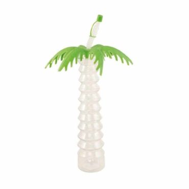 Contenant pour Boisson Palmier avec Paille Contenant pour Boisson Palmier avec Paille