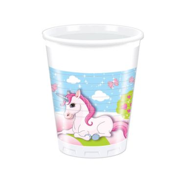 8 Gobelets en plastique Licorne 8 Gobelets en plastique Licorne
