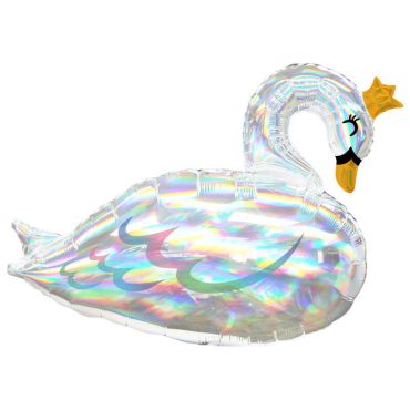 ballon supershape cygne iridescent | jourdefete.com
