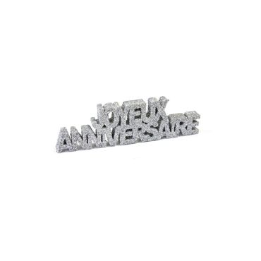 Décoration de Table "Joyeux Anniversaire" - Paillettes Argent Décoration de Table "Joyeux Anniversaire" - Paillettes Argent