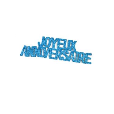 6 Autocollants "Joyeux Anniversaire" - Paillettes Turquoise 6 Autocollants "Joyeux Anniversaire" - Paillettes Turquoise