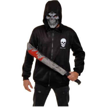 Un sweat et un masque parfait pour incarner un squelette tueur d'Halloween | jourdefete.com Un sweat et un masque parfait pour incarner un squelette tueur d'Halloween | jourdefete.com