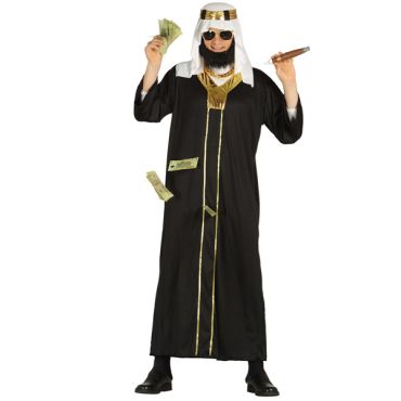 Déguisement de Cheikh avec tunique noire et coiffe | jourdefete.com