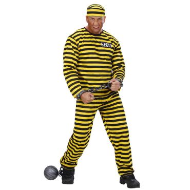 Déguisement prisonnier western jaune et noir adulte avec accessoires | jourdefete.com Déguisement prisonnier western jaune et noir adulte avec accessoires | jourdefete.com