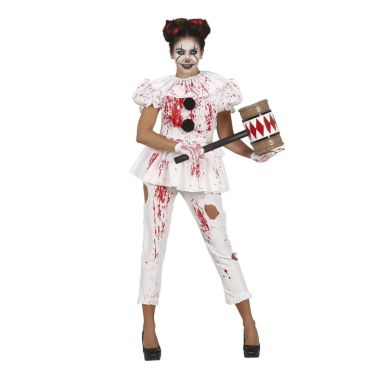 Déguisement Femme - Clown Blanc Ensanglanté - Taille au choix Déguisement Femme - Clown Blanc Ensanglanté - Taille au choix
