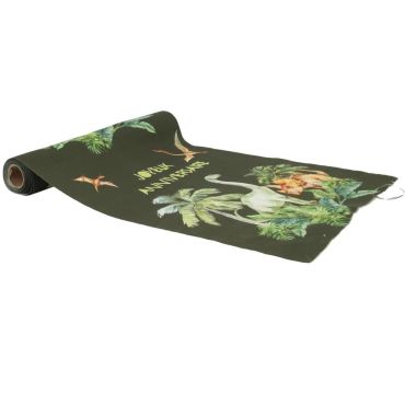 Chemin de table dinosaure vert "Joyeux Anniversaire" pour fête d’anniversaire enfant | jourdefete.com
