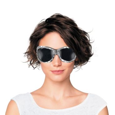 Lunettes disco argentées effet boule à facettes oversize | jourdefete.com
