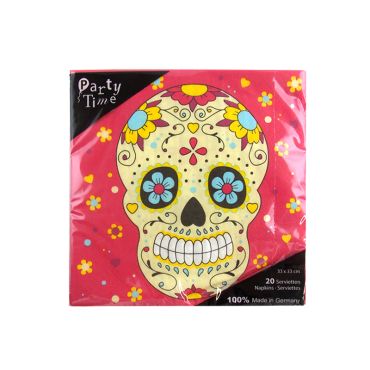 Pack 20 serviettes "Day of the dead" - Rose Pack 20 serviettes "Day of the dead" - Rose