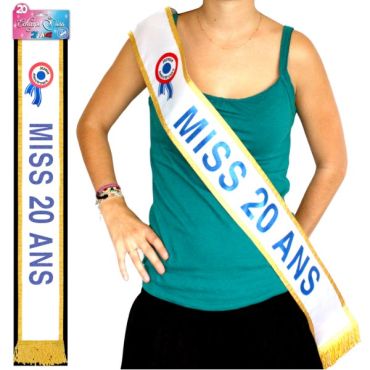 Écharpe "Miss 20 Ans" Bleue Écharpe "Miss 20 Ans" Bleue
