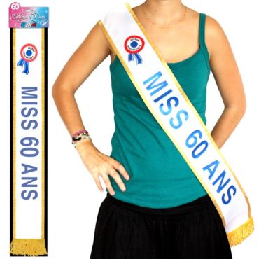 Écharpe "Miss 60 Ans" Bleue Écharpe "Miss 60 Ans" Bleue