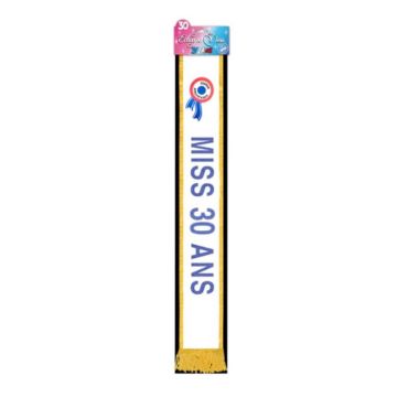 Écharpe "Miss 30 Ans" Bleue | jourdefete.com Écharpe "Miss 30 Ans" Bleue | jourdefete.com