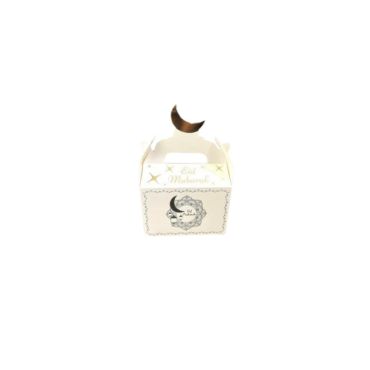 Lot de 10 boîtes à gâteaux en carton blanc et doré Eid Mubarak | jourdefete.com Lot de 10 boîtes à gâteaux en carton blanc et doré Eid Mubarak | jourdefete.com