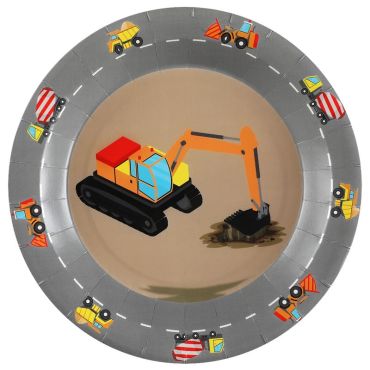 Un splendide lot de 10 assiettes de la collection "En chantier" pour l'anniversaire de votre enfant | jourdefete.com