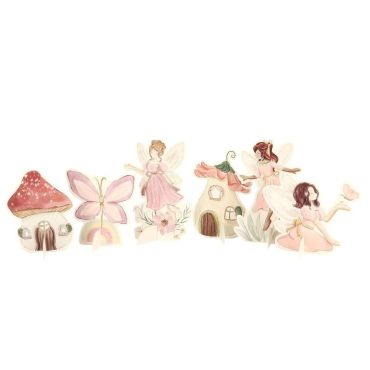 Décorations à poser en papier rose pastel thème fée pour anniversaire enfant | jourdefete.com Décorations à poser en papier rose pastel thème fée pour anniversaire enfant | jourdefete.com