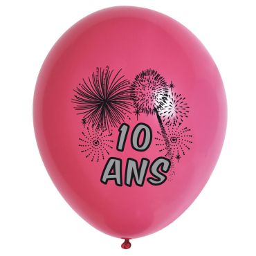 10 Ballons de Baudruche Multicolore Anniversaire 10 ans 10 Ballons de Baudruche Multicolore Anniversaire 10 ans