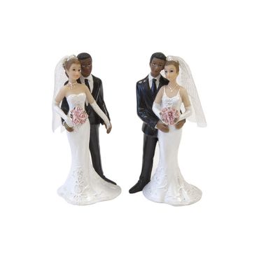 Figurine de couple de mariés mixte avec marié de couleur | jourdefete.com Figurine de couple de mariés mixte avec marié de couleur | jourdefete.com