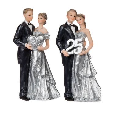 Figurine pour noces d'argent - 18 x 10 cm - Modèle Aléatoire | jourdefete.com Figurine pour noces d'argent - 18 x 10 cm - Modèle Aléatoire | jourdefete.com
