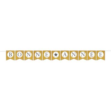 guirlande de fanions dorés bonne année | jourdefete.com