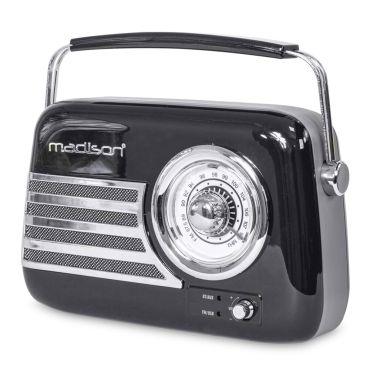 Enceinte vintage Bluetooth noire avec design rétro Madison | jourdefete.com