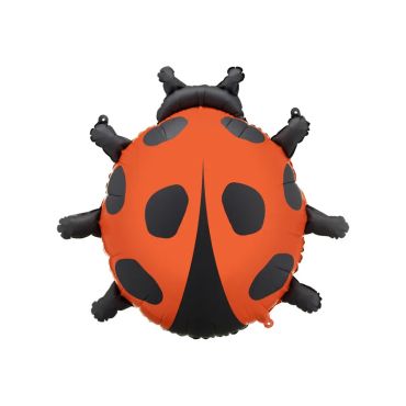 Grand ballon métallique en forme de coccinelle rouge avec des pois noirs pour anniversaire enfant | jourdefete.com