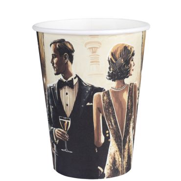 Gobelets Gatsby x10 illustrés avec un couple élégant en soirée | jourdefete.com Gobelets Gatsby x10 illustrés avec un couple élégant en soirée | jourdefete.com