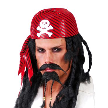 Bonnet Pirate Rouge et Noir Adulte Bonnet Pirate Rouge et Noir Adulte