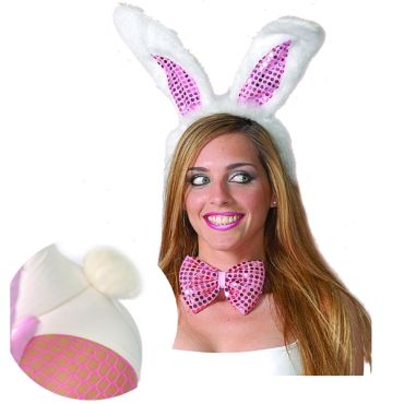 Set de déguisement oreilles de lapin bunny paillettes Set de déguisement oreilles de lapin bunny paillettes