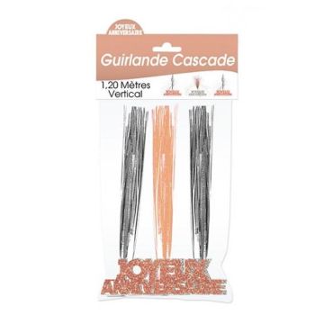 Guirlande-Joyeux-Anniversaire-Cuivré-Argenté|jourdefete.com