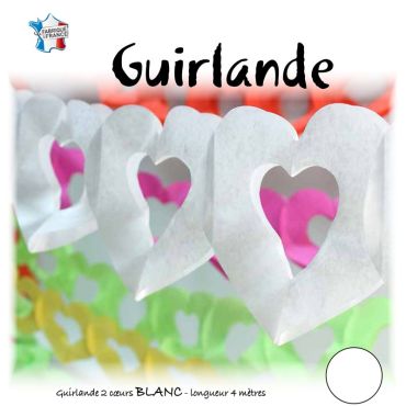 Guirlande Cœur Blanc - 4m Guirlande Cœur Blanc - 4m