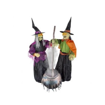 2 Sorcières animées sur pieds - 180 cm 2 Sorcières animées sur pieds - 180 cm