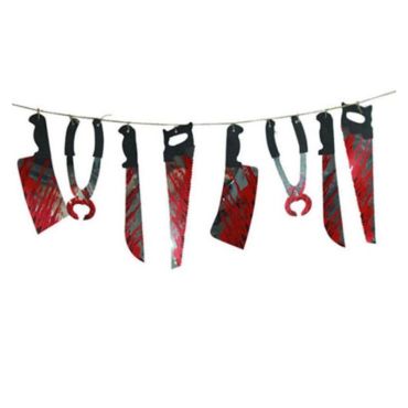 Guirlande d'armes sanglantes - 35 x 188 cm | jourdefete.com Guirlande d'armes sanglantes - 35 x 188 cm | jourdefete.com