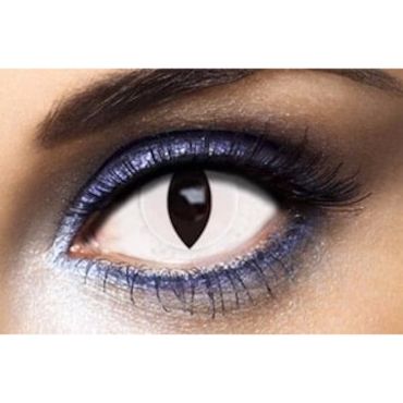 Lentilles yeux de chat blanc "White Cat", effet félin saisissant | jourdefete.com