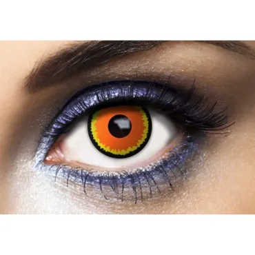 Lentilles "Wildfire" effet œil de feu orange et jaune | jourdefete.com